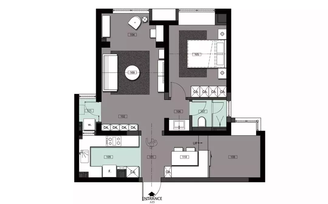 77平的北欧风小户型二居室，次卧改全屋榻榻米设计