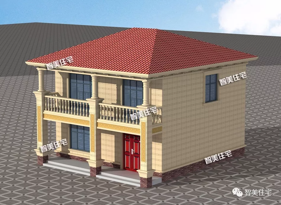 2栋外观很相似的自建房别墅，小面宽设计，20万建好