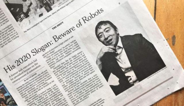 华裔为竞选2020年美国总统，承诺：每个美国成年人每月发1000美元