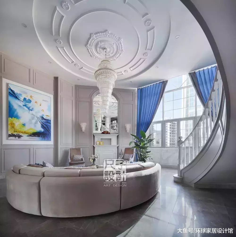 300㎡欧式大复式，客厅足足两层楼，太气派了！