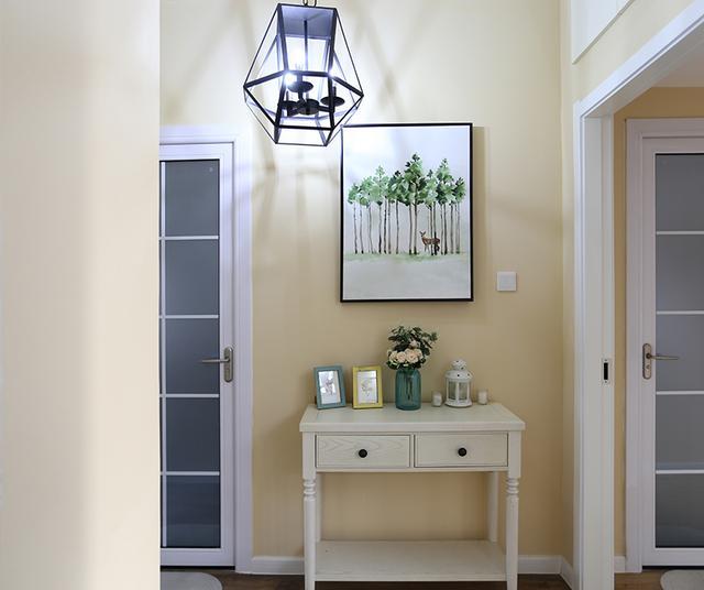 96平两居室, 进门就是大红墙这样的设计太撩人了