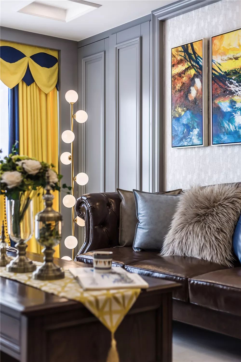 80㎡现代美式，稳重与跳跃，混搭出华丽的优雅