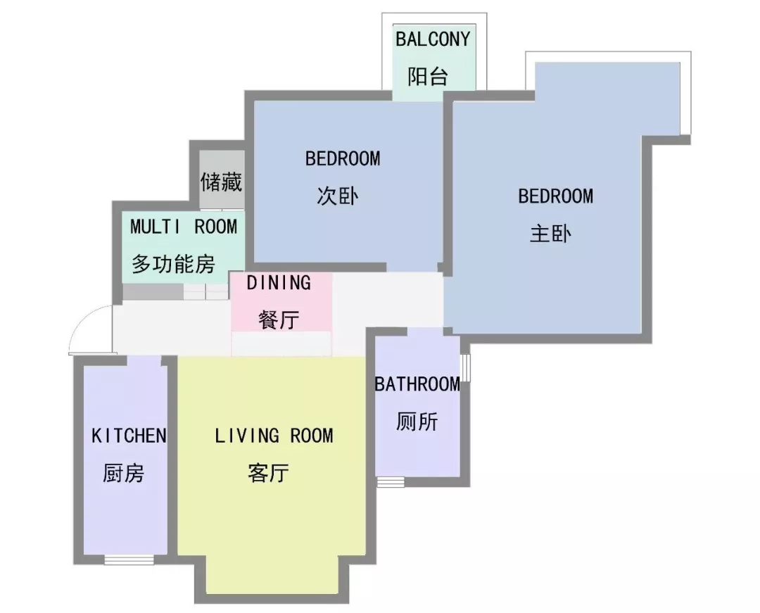 79㎡小户型两室变三室，餐厅改多功能房，家里有娃你就这样装！