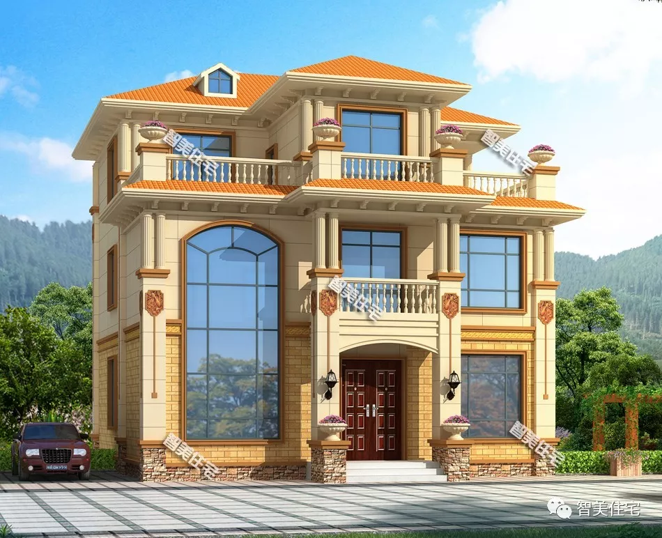 6款欧式风格的农村豪宅，造型相似，50来万就能建一栋