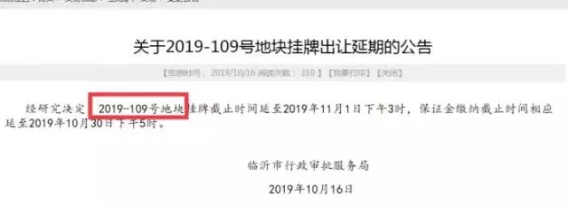 临沂20亿地块拍卖突然叫停！政府终于出手了？