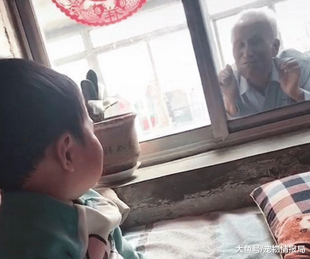 84岁曾祖父窗外偷看1岁小婴儿！网友：意外被曾祖父圈粉！