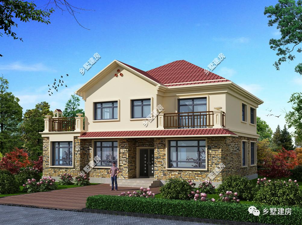 2款15X12米的二層別墅，美觀時尚，農村建了很氣派！