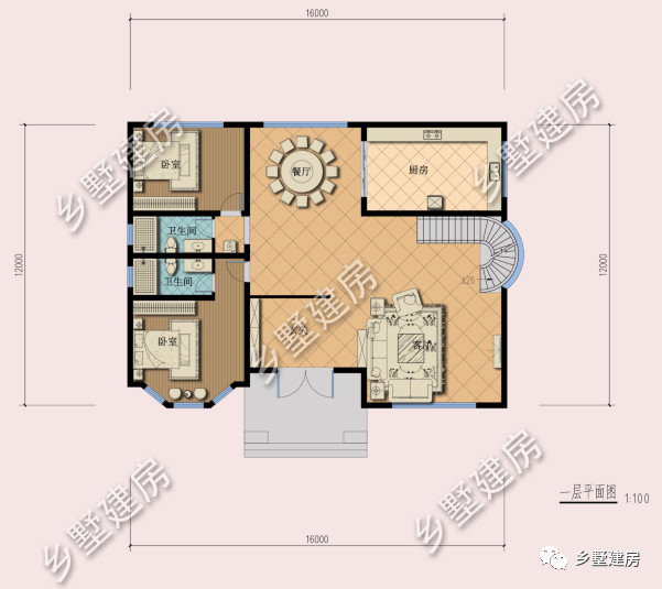 16X12米农村简欧式自建别墅，建一栋美观大气有格调