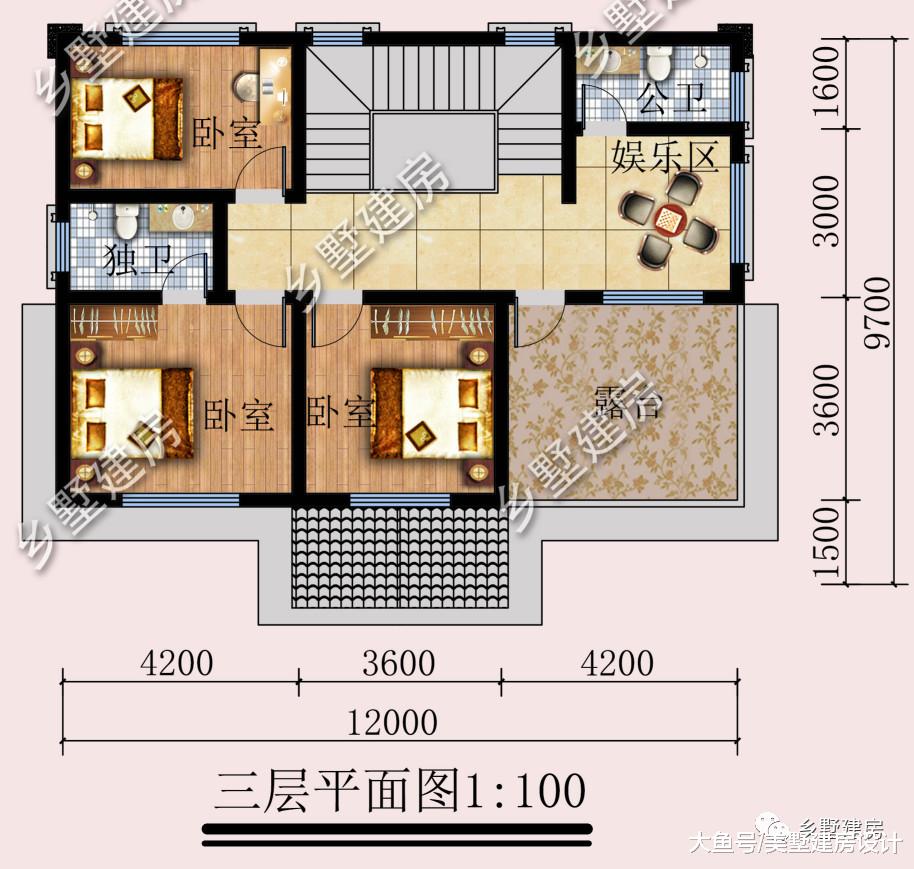 12X10米农村小别墅，简约又实用，这才是自建房该有的样子！