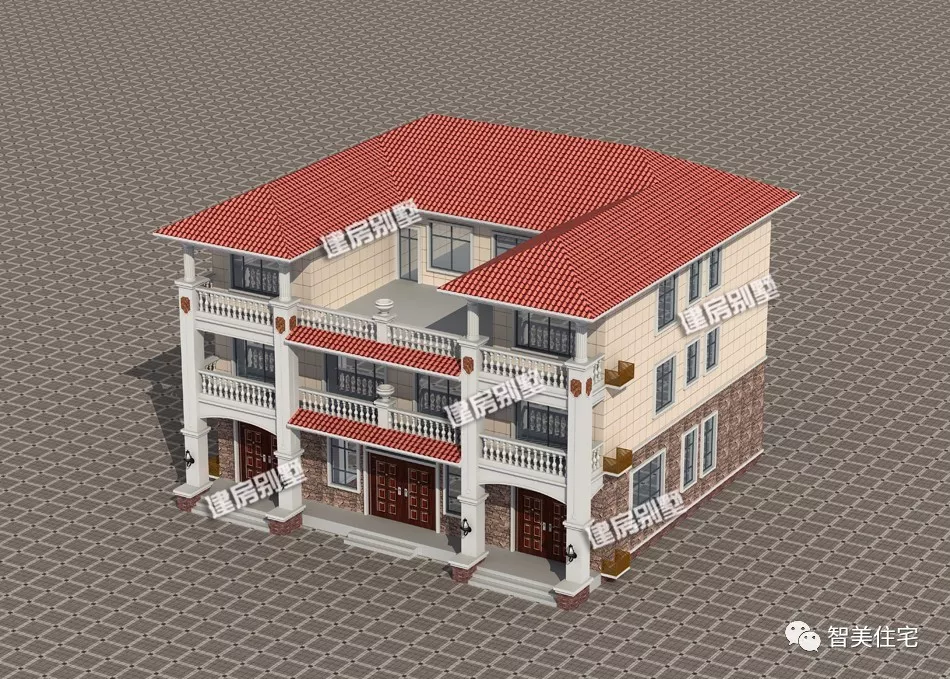 通透性好，共堂屋设计的双拼别墅，卧室多很方便