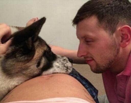 女主人怀孕20周时，狗狗一脸悲伤对着她哭，反常行为救下两生命