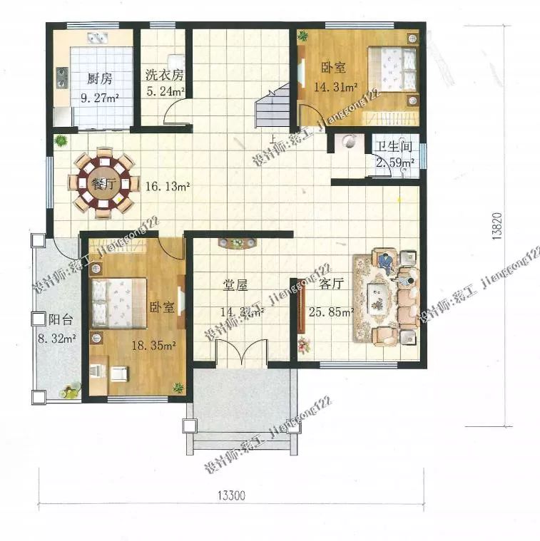 9款二层农村别墅图，复式堂屋车库露台，满足大部份农村建房需求