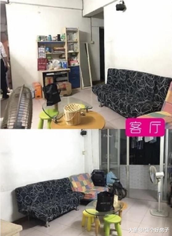 90后夫妻55㎡二手房改造，每平米都被榨干：砸墻造U型開放式廚房