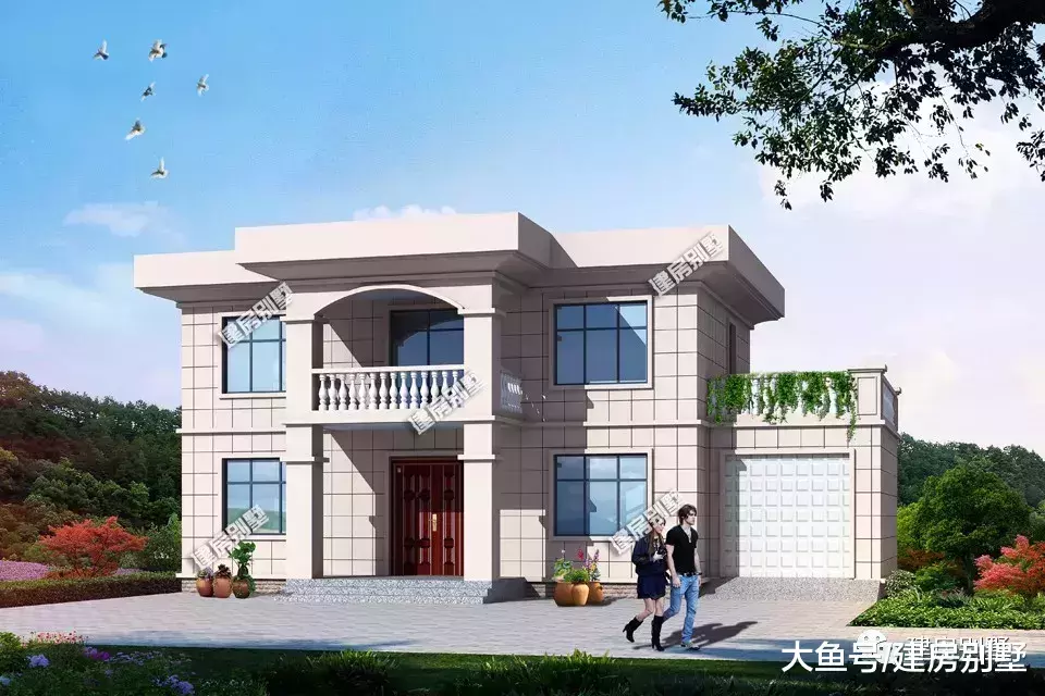 兩棟平屋頂農村自建房，簡約秀氣造價低，完全滿足生活需要