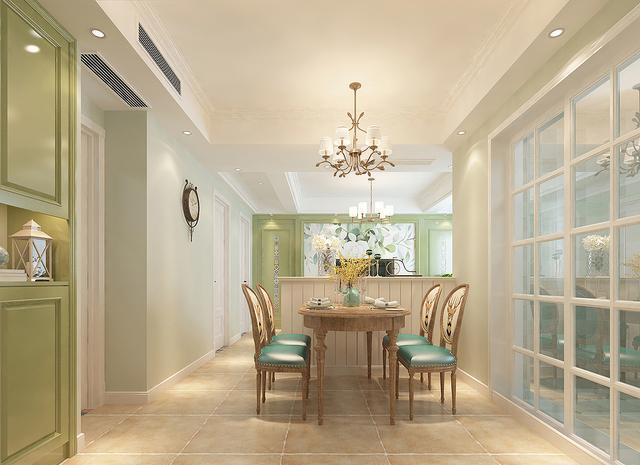 91平米美式风，绿色是自然的代表，昭示着生机与活力，希望与健康