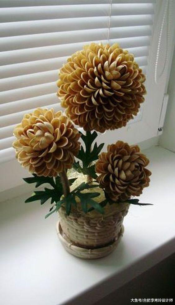 花瓶太丑開心果殼來湊，涂涂畫畫，比買來的好看！家里人搶著要
