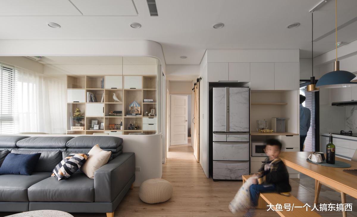 120m2现代北欧风这样装，专门打造的柜子挺不错的