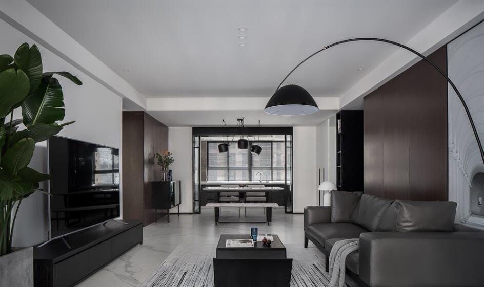 130平现代简约装修 用机理与色彩去柔化空间