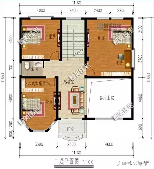 宽度11-12米之间的自建房户型，老家住宅也可以时尚又气派