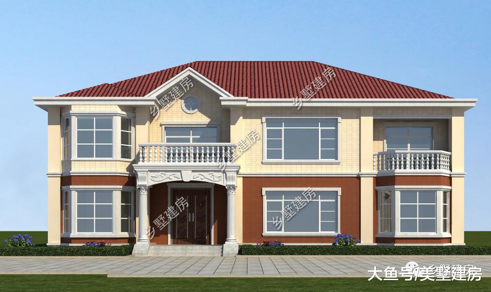 二层别墅也能建得这么气派，8卧+挑空客厅，你想要的布局它都有