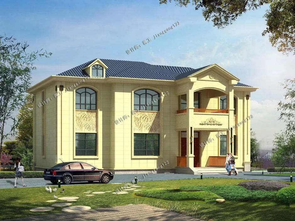 2款大面宽的豪华农村别墅，二层带旋转楼梯，绝对是村里最好的房