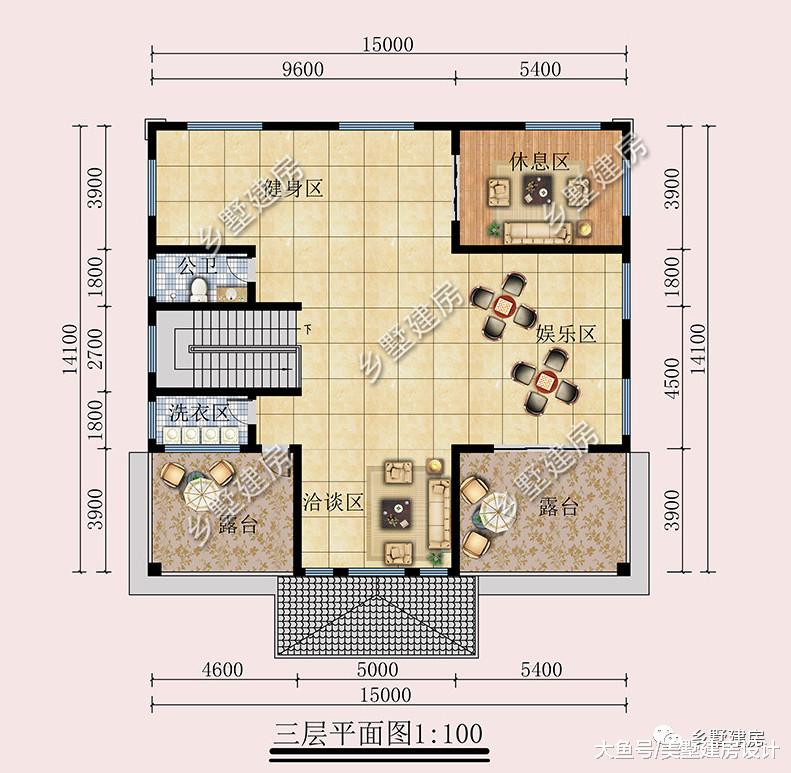 15×14.1米三层漂亮别墅，温馨又浪漫，看了就想建一栋！