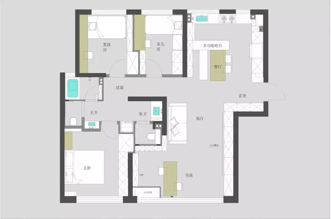 116平的北歐風三居室，房子不是很大，但收納很充足