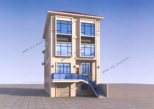 8×15米复式豪华农村别墅，带车库架空层，农村地势底就建这款