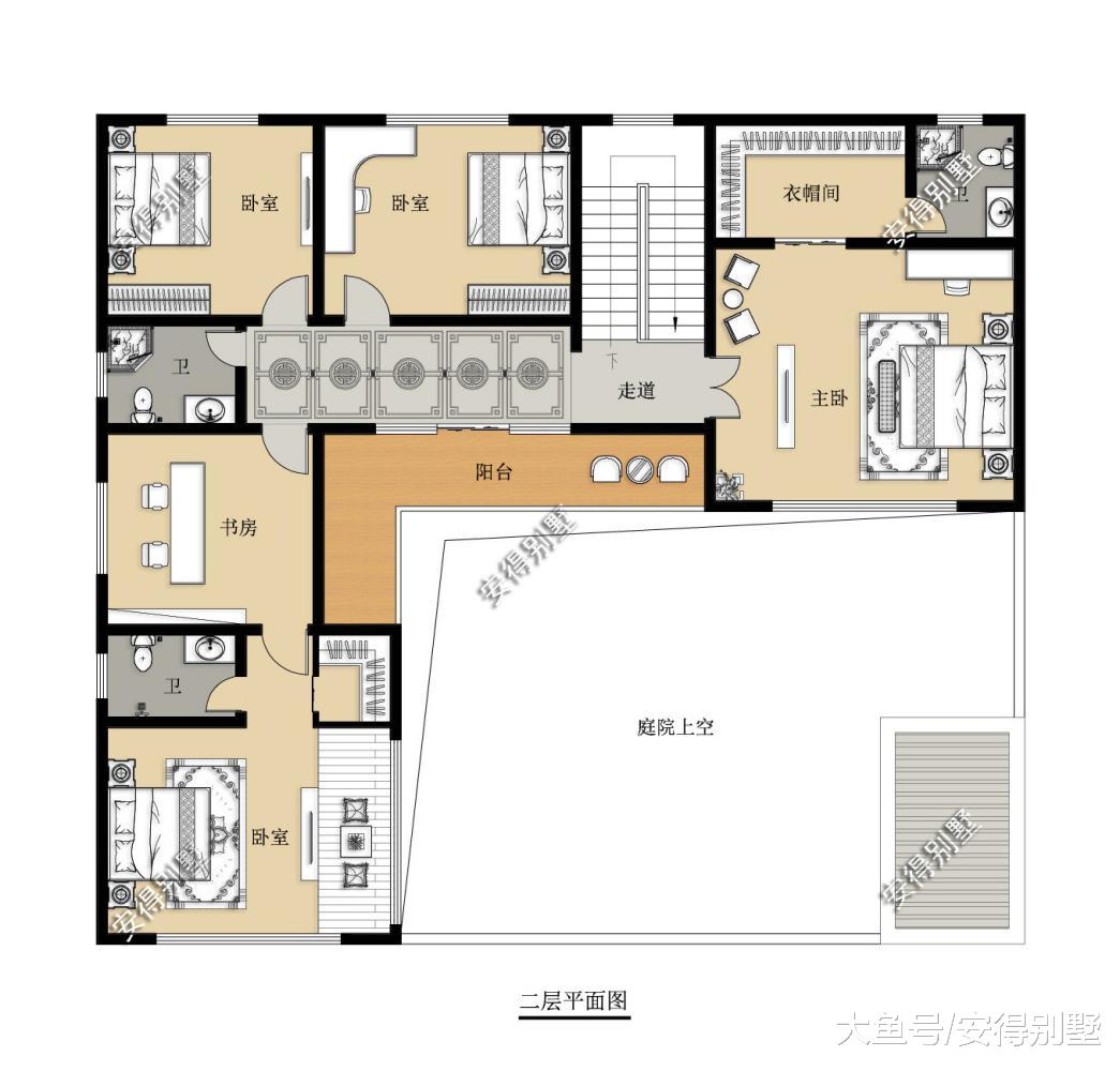 花55万建一栋现代中式的2层合院别墅, 建筑外观大气, 居住起来还舒适
