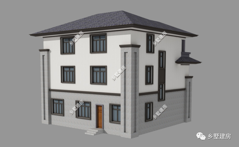 13×12.3三层新中式别墅，彰显传统之美，主体造价仅46万