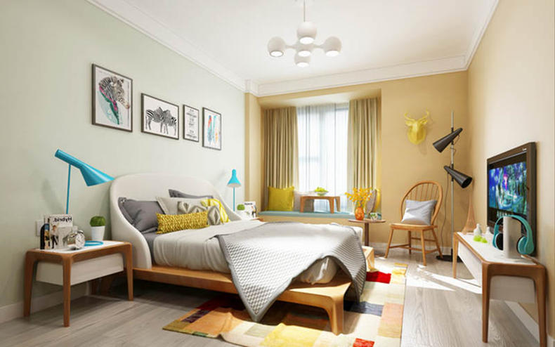 北欧ins风卧室，打造休闲个性飘窗