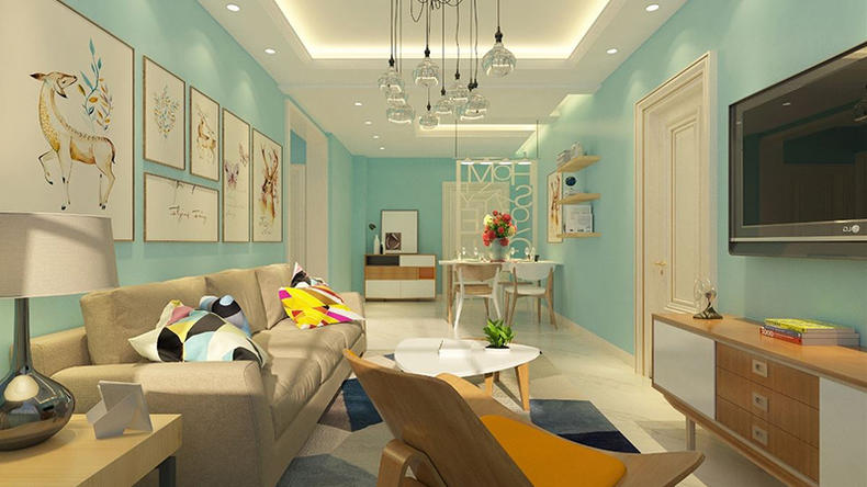 小户型清新装修，空间真显大，色彩真美