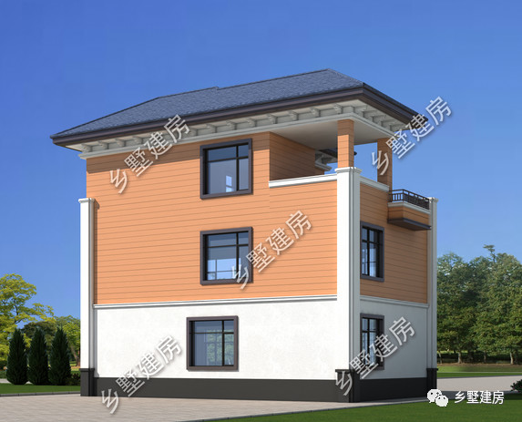 占地不到100平的别墅，露台做个空中花园，农村生活美滋滋