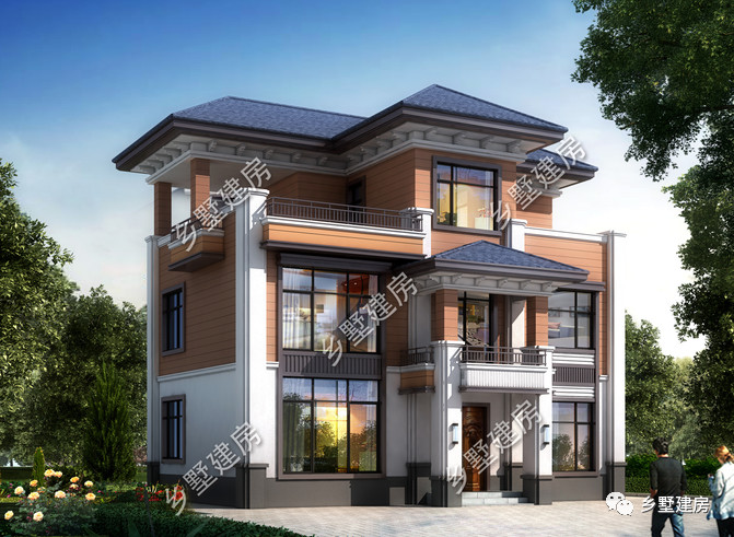 占地不到100平的别墅，露台做个空中花园，农村生活美滋滋