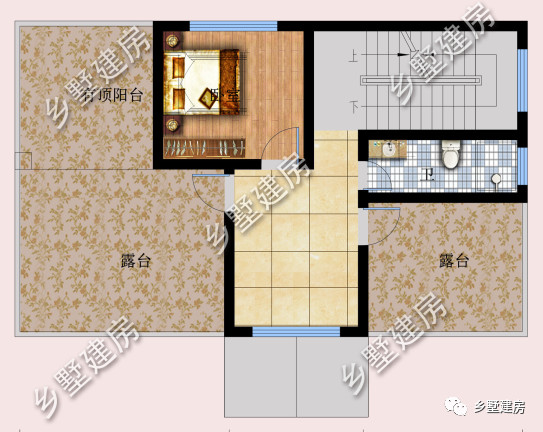 占地不到100平的别墅，露台做个空中花园，农村生活美滋滋