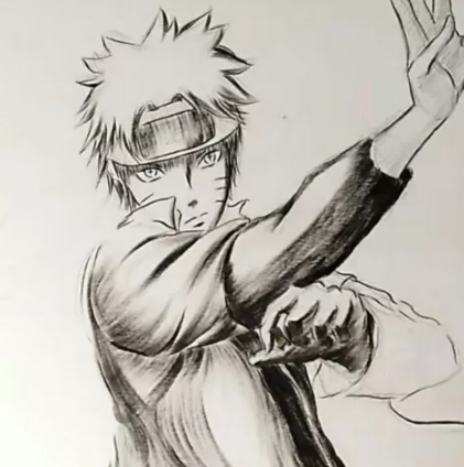 美术生画鸣人，开局一般，最后泼的墨水，网友大呼：神来之笔