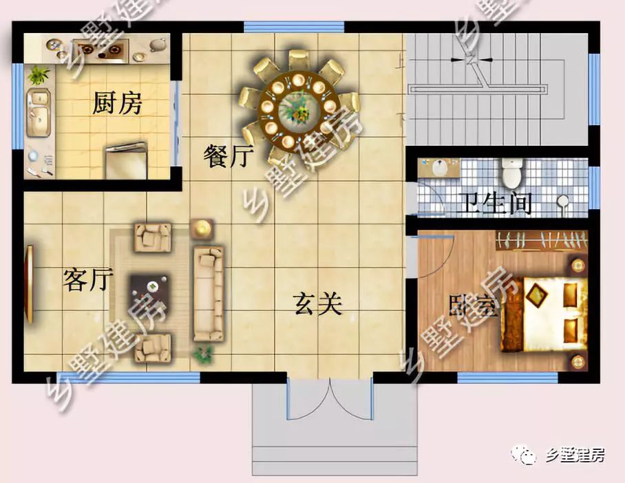 占地不到100平的别墅，露台做个空中花园，农村生活美滋滋