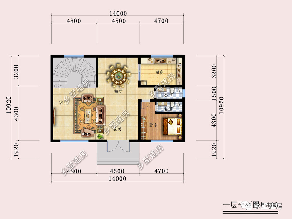 14x10米的欧式别墅，半地下室+旋转楼梯，不愧为顶级户型！