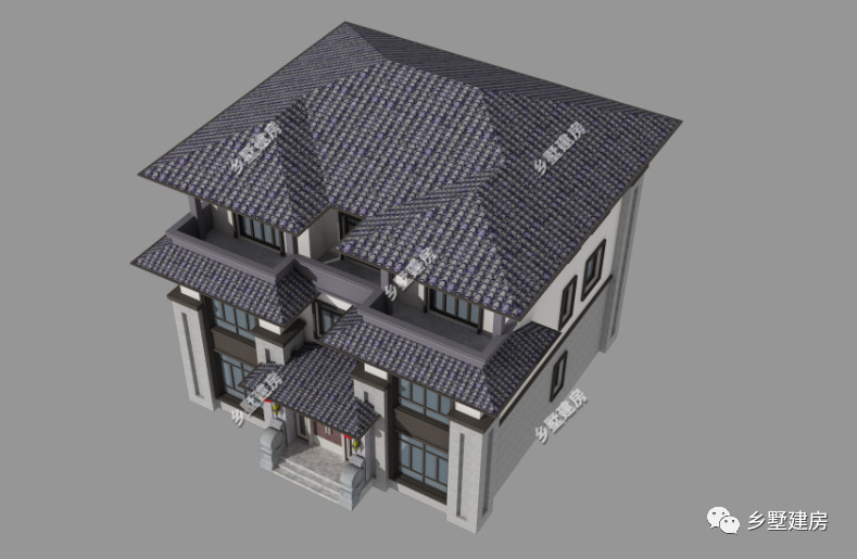 13×12.3三层新中式别墅，彰显传统之美，主体造价仅46万