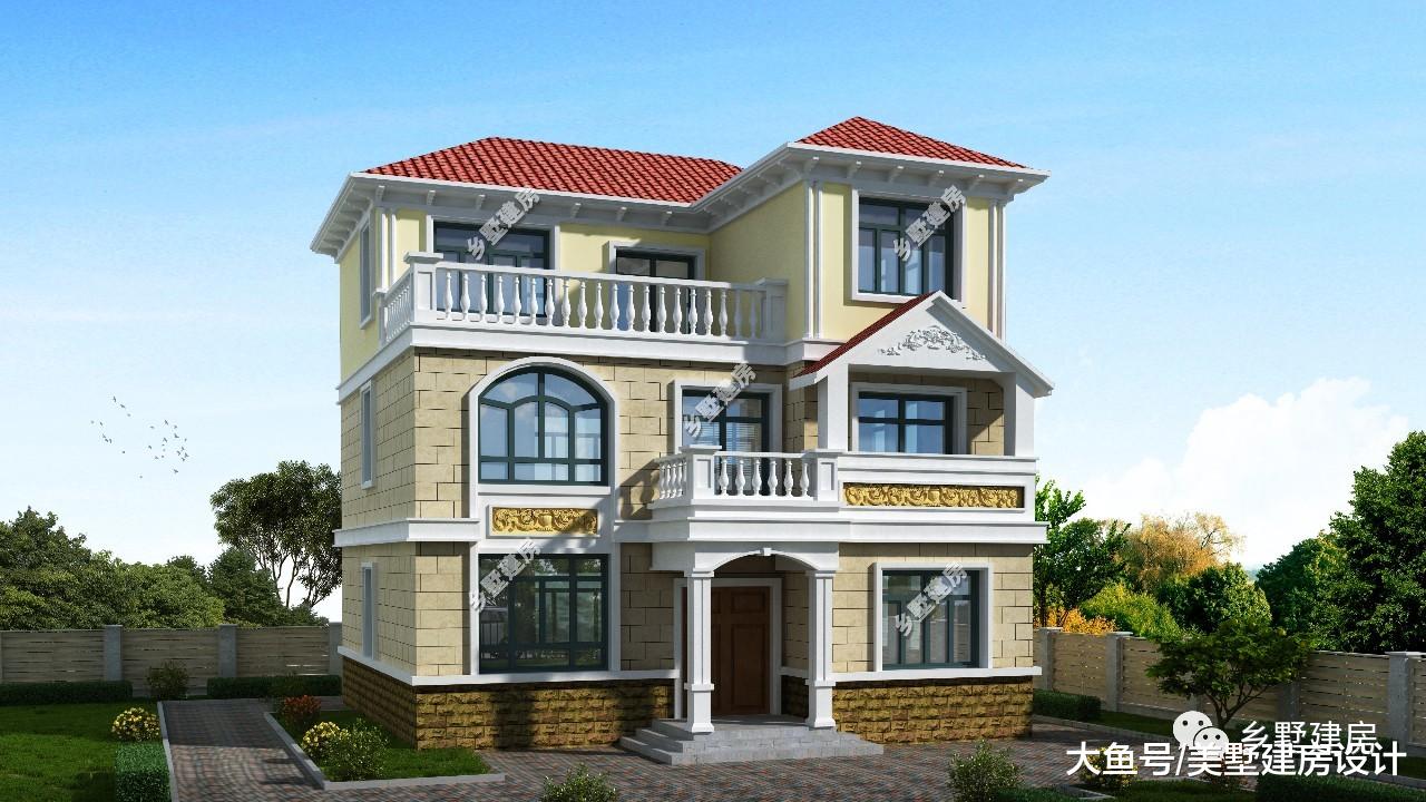 10.9X11.4米三层农村别墅，端庄耐看，想建房的值得一看