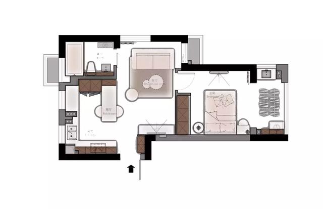 53㎡混搭风格小公寓，最理想的单身生活居住所！