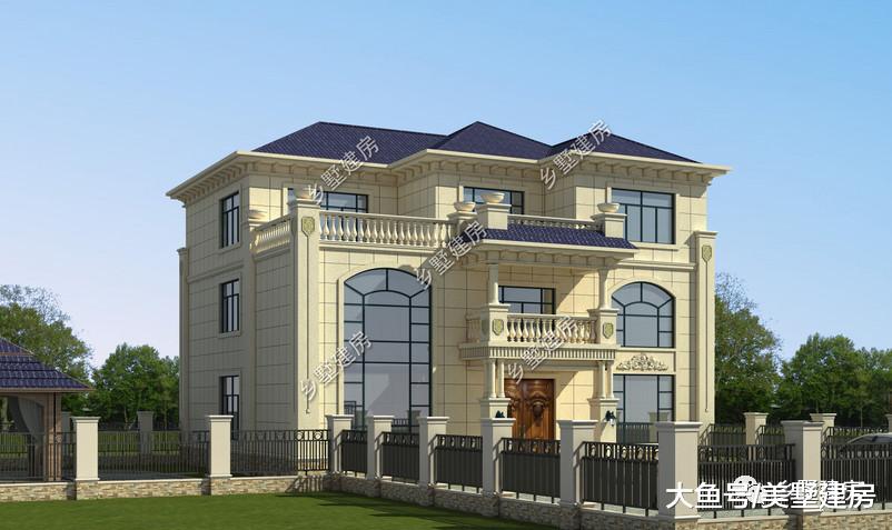 15x13米三层别墅，挑空客厅+大露台，农村建房就选它！