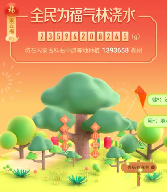 怎么看給支付寶福氣林澆了多少水？另附花花卡和敬業福快速獲取方法！