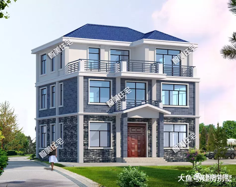 15×12.28米农村别墅，厨房单独建，美好生活从盖新房开始