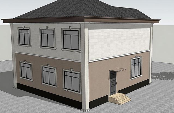 占地100平二层经典欧式别墅, 方正大气, 造价30W以内, 年轻家庭值得拥有