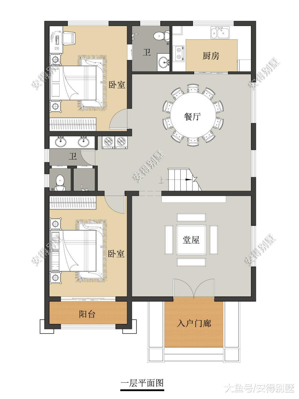 农村建2层别墅，造价经济、建筑气派、平面实用，难得的欧式豪宅