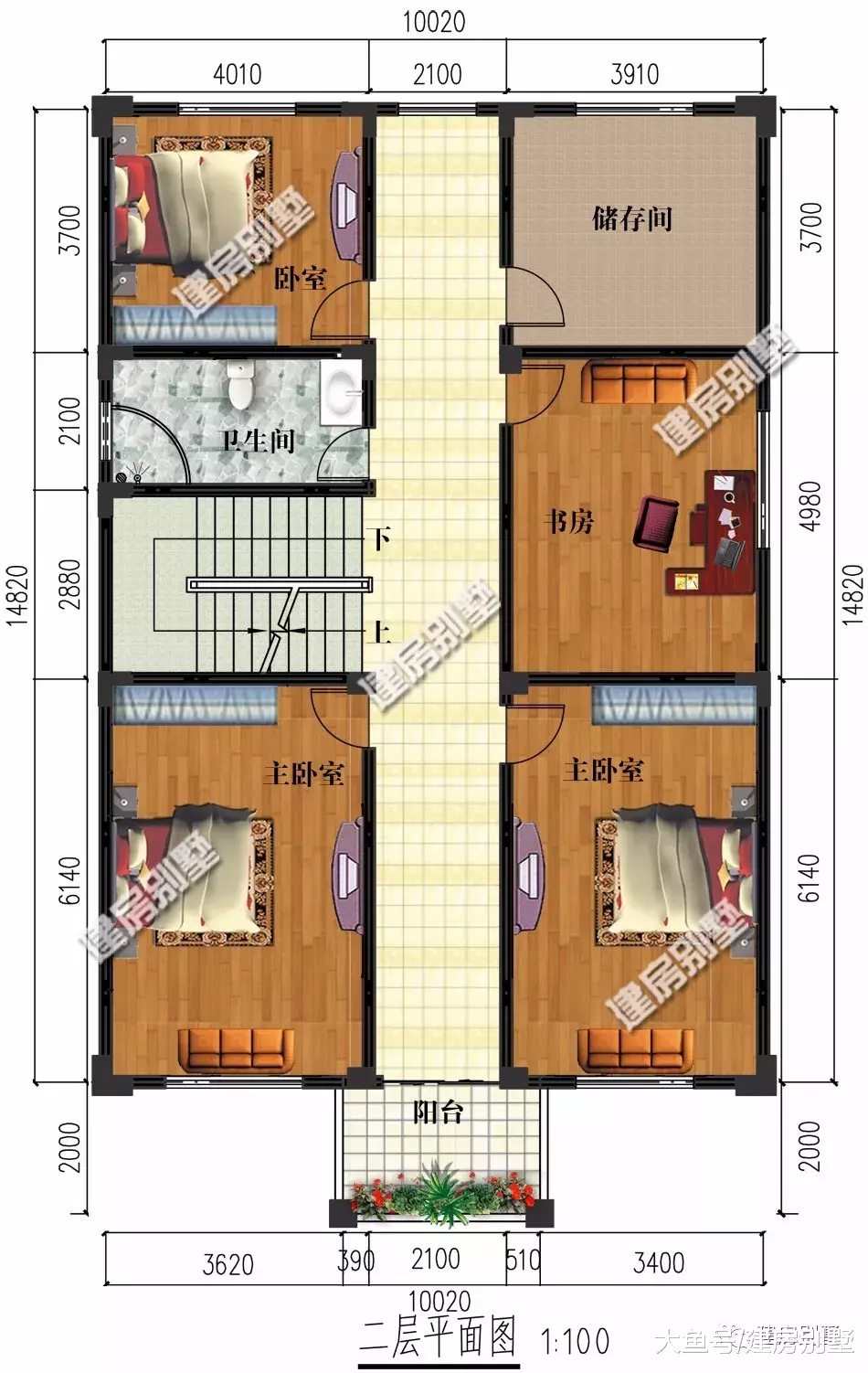 面宽10米左右的两栋三层别墅，简单实用是自建房的根本