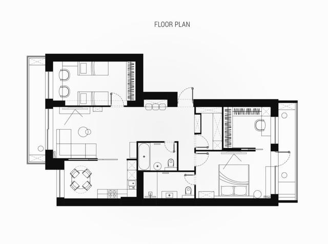 極簡設計96平米“圓”型設計賞析