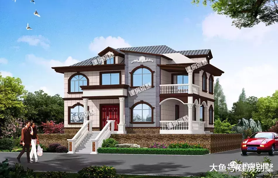 两栋偏现代式风格的农村别墅，洋气和实用就是对它们的赞誉