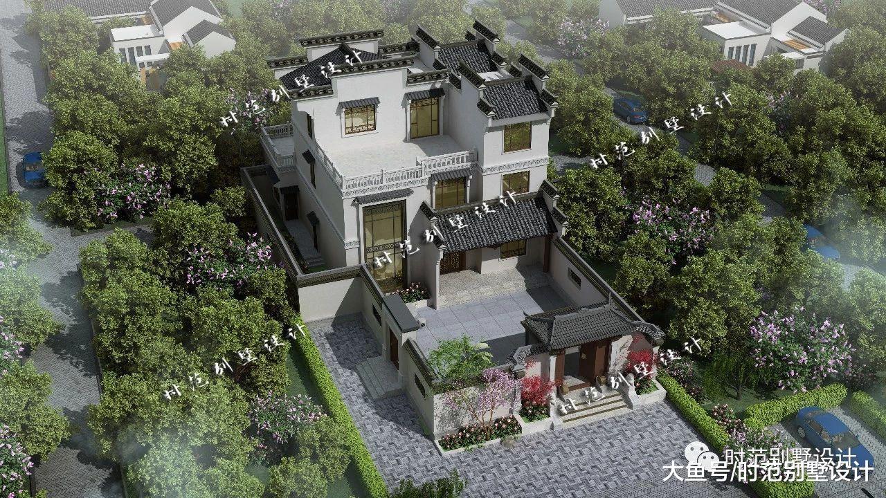 13x16米前庭后院三层中式别墅，挑空客厅，6室4厅完美农村生活